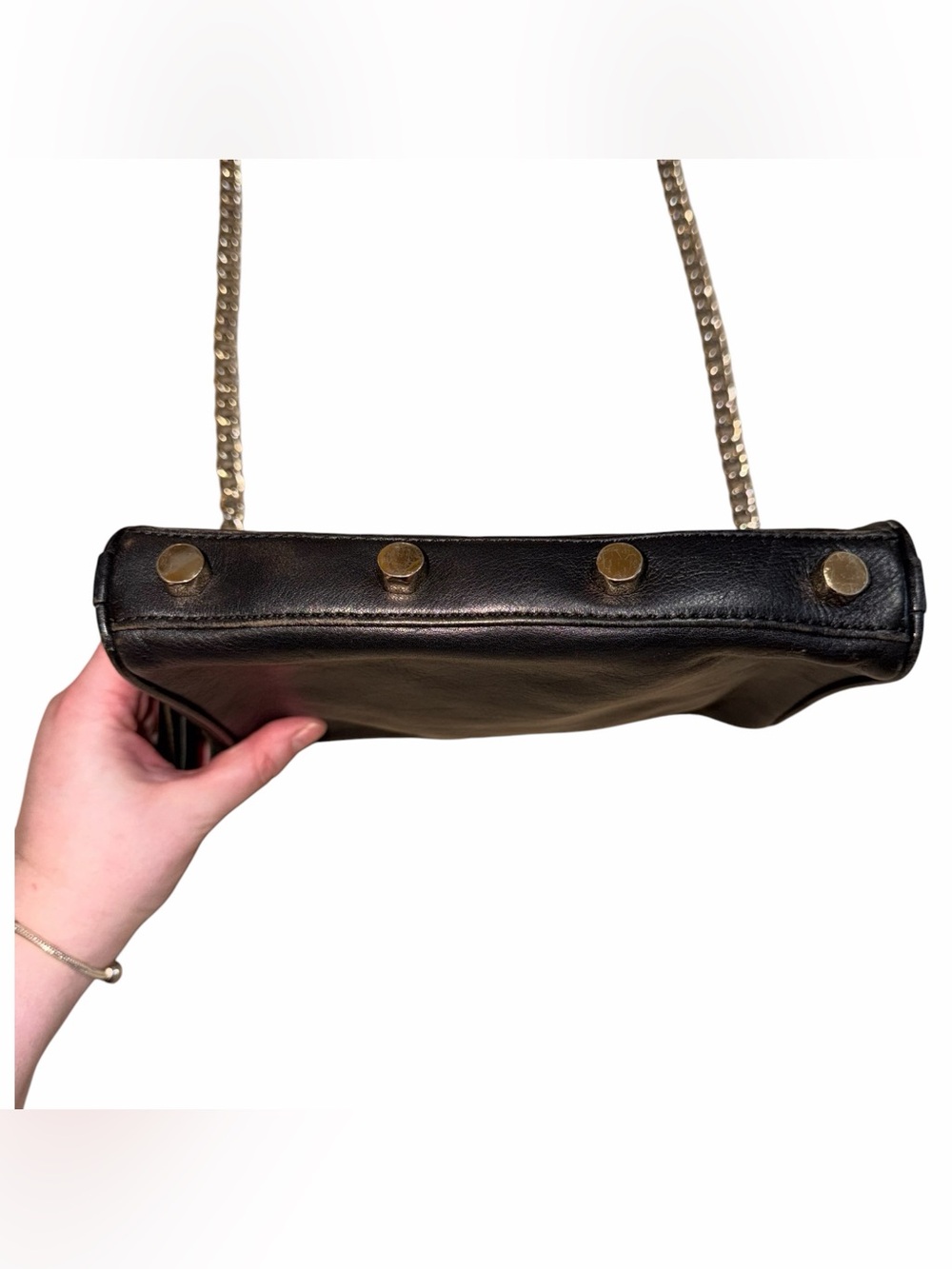 Rebecca Minkoff Black Leather Crossbody with Gold Hardware - Picture 5 of 8